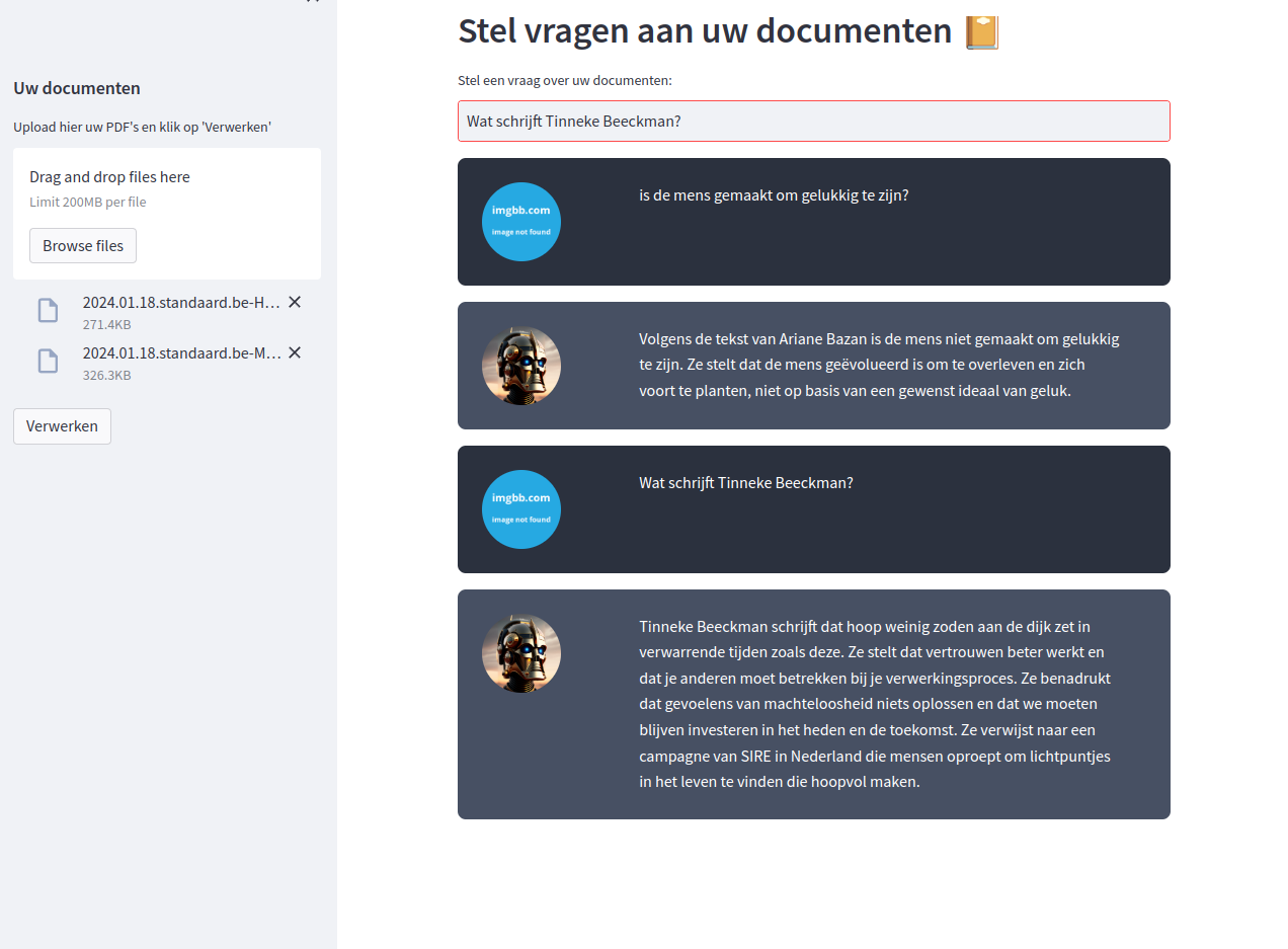 Chatbot screenshot